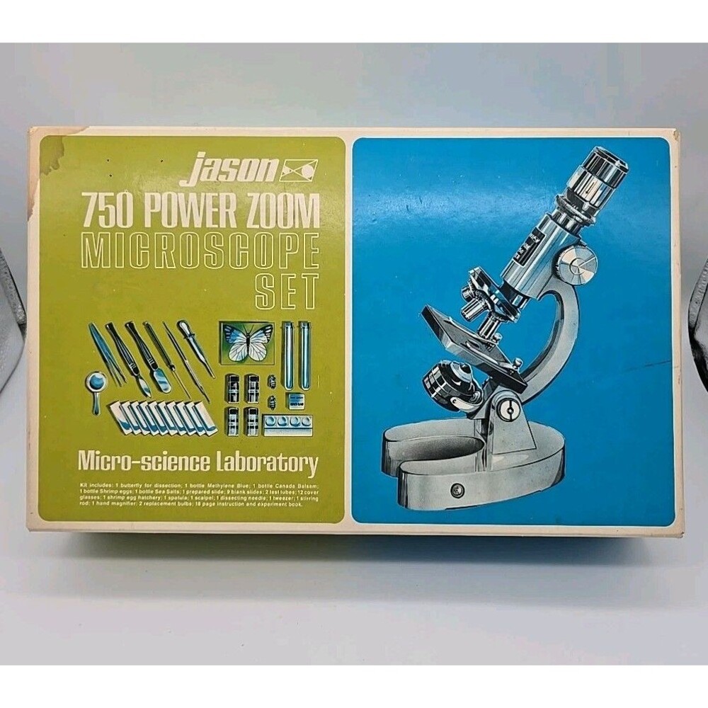 VINTAGE Jason Empire 750 Power Zoom Microscope Set 1971 Made in Japan